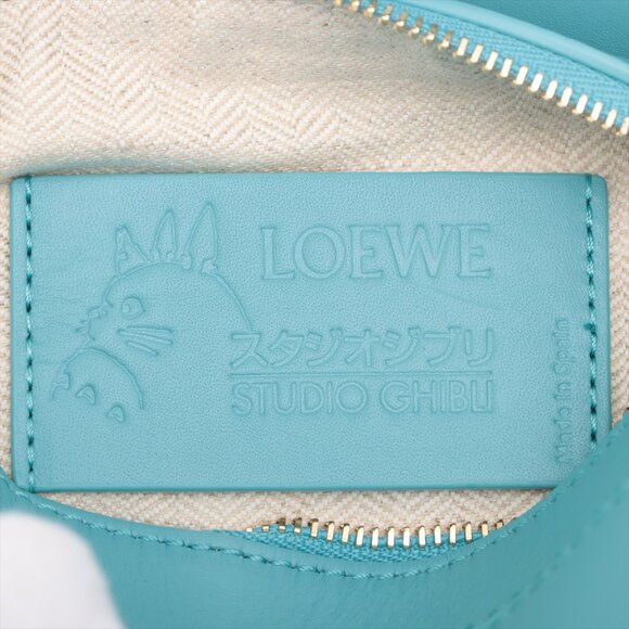 Loewe x Studio Ghibli Mini Puzzle Bag Leather 2 Way Handbag Blue - Picture 9 of 12